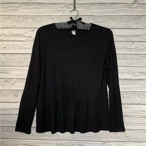 Old Navy Black Peplum Blouse